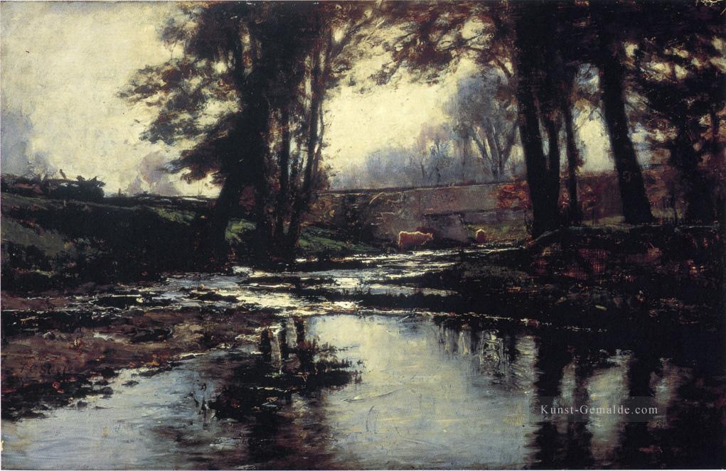 Pleasant Run Impressionist Indiana Landschaften Theodore Clement Steele Fluss Ölgemälde
